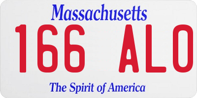 MA license plate 166AL0