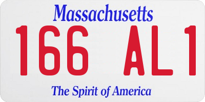 MA license plate 166AL1