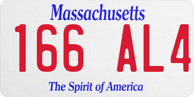 MA license plate 166AL4