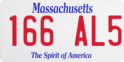 MA license plate 166AL5