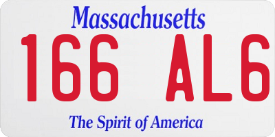 MA license plate 166AL6