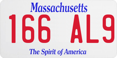 MA license plate 166AL9