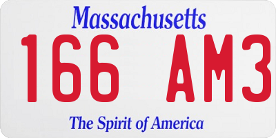 MA license plate 166AM3