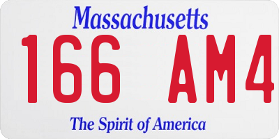 MA license plate 166AM4