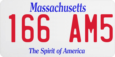 MA license plate 166AM5