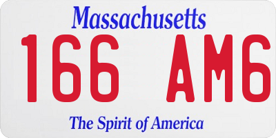 MA license plate 166AM6