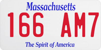 MA license plate 166AM7