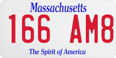 MA license plate 166AM8
