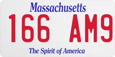 MA license plate 166AM9