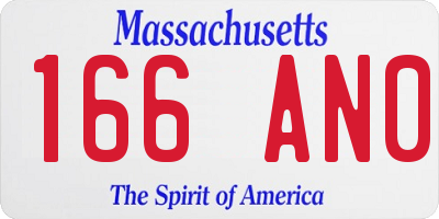MA license plate 166AN0