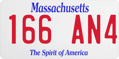 MA license plate 166AN4