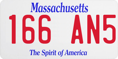 MA license plate 166AN5