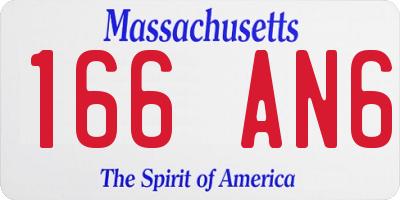 MA license plate 166AN6