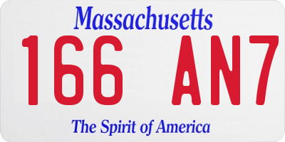 MA license plate 166AN7