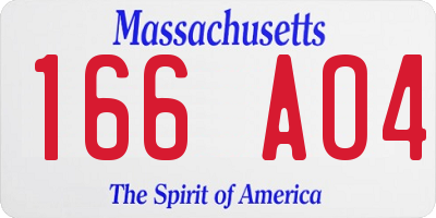 MA license plate 166AO4