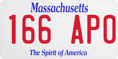 MA license plate 166AP0