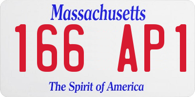 MA license plate 166AP1