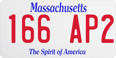 MA license plate 166AP2