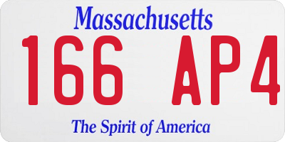 MA license plate 166AP4