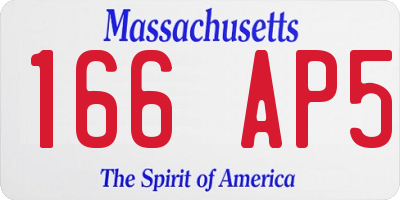 MA license plate 166AP5