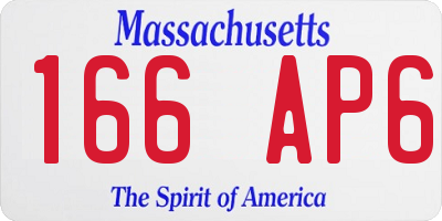 MA license plate 166AP6
