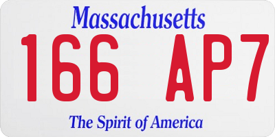 MA license plate 166AP7