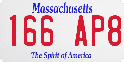 MA license plate 166AP8