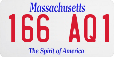 MA license plate 166AQ1
