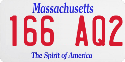 MA license plate 166AQ2