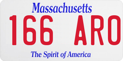 MA license plate 166AR0