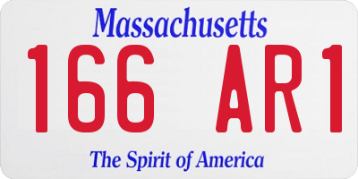 MA license plate 166AR1