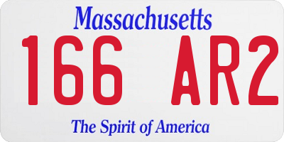 MA license plate 166AR2