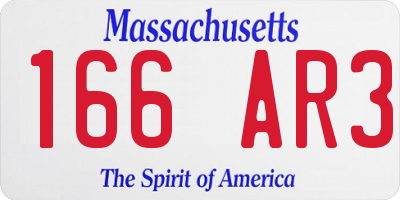 MA license plate 166AR3