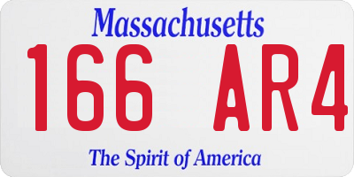 MA license plate 166AR4