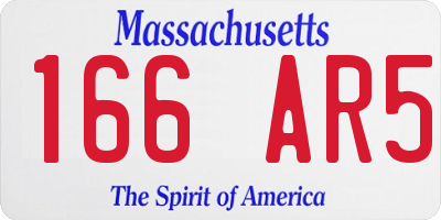 MA license plate 166AR5
