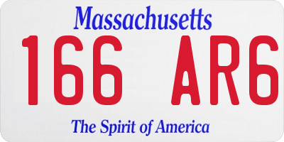 MA license plate 166AR6