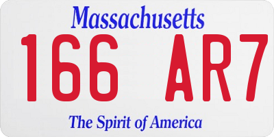 MA license plate 166AR7
