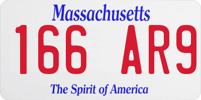 MA license plate 166AR9