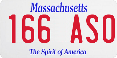 MA license plate 166AS0