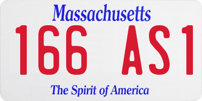 MA license plate 166AS1