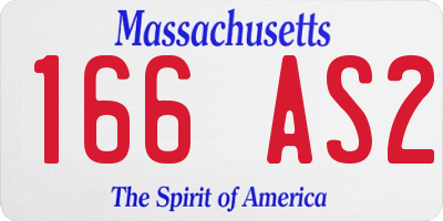 MA license plate 166AS2