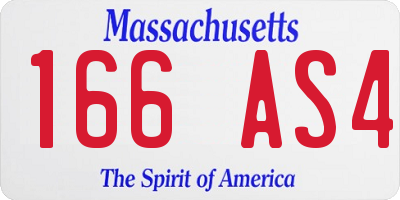 MA license plate 166AS4