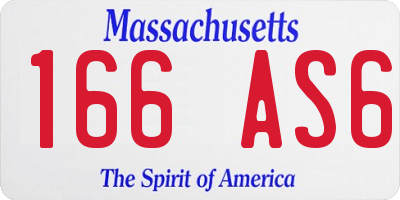 MA license plate 166AS6