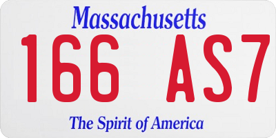 MA license plate 166AS7