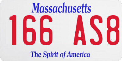 MA license plate 166AS8