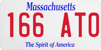 MA license plate 166AT0