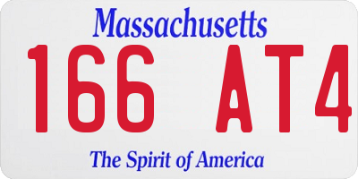 MA license plate 166AT4