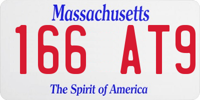 MA license plate 166AT9