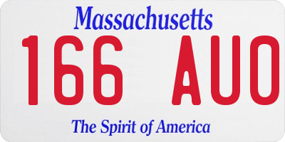 MA license plate 166AU0