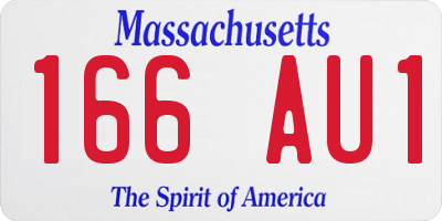 MA license plate 166AU1